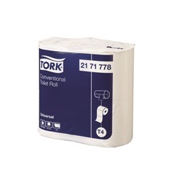 Toilet Tissues Tork T4 Conventional 1Ply Roll Individually Wrapped 1000 Sheets White