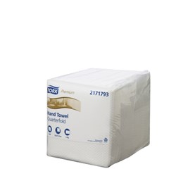 Paper Hand Towel Tork Extra Soft Guest Quarter Fold 1 Ply White 320 X315mm