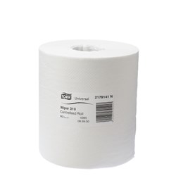 Paper Hand Towel Tork 1 Ply Centre Feed Roll White 185mmx280m