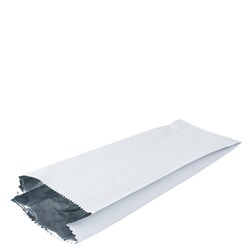Paper Bag Kebab Plain Foil Lined White 270X100X40mm