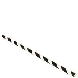Straw Paper Stripe Black 205mm