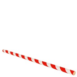 Straw Paper Stripe Red 205mm