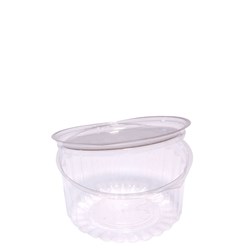 Show Bowl Flat Hinged Lid Clear 12 oz / 341ml