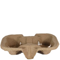 Carry Tray Moulded Fibre Natural 2 Cup