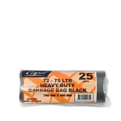 Garbage Bags On Roll All Purpose Black 72-75 Litres