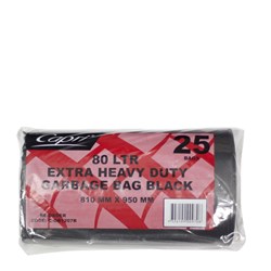 Garbage Bags On Roll Extra Heavy Duty Black 80 Litres