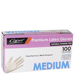 Gloves Latex Powder Free Clear Medium