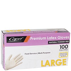 Gloves Latex Powder Free Clear Large