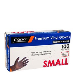 Gloves Vinyl Powdered Blue Small
