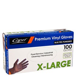 Gloves Vinyl Powdered Blue Extra Large