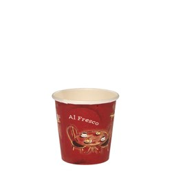Paper Coffee Cup Alfresco Single Wall Red 4 oz