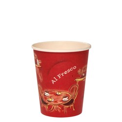 Paper Coffee Cup Alfresco Single Wall Red 8 oz