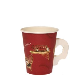 Paper Coffee Cup Alfresco Single Wall With Handle Red 8 oz