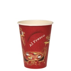 Paper Coffee Cup Alfresco Single Wall Red 12 oz 