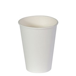 Paper Coffee Cup Plain Single Wall White 16 oz 