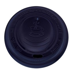 Lid Plastic Hot cup To Suit 8 oz Black 