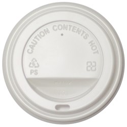 Lid Plastic Hot cup To Suit 12 oz White 