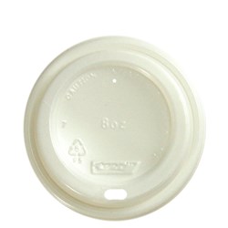 Lid Plastic To Suit 8 oz Hot Paper Cup White 83mm
