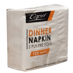 Napkins 2 Ply GT Fold White Dinner