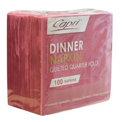 Napkins Quilted Quarter Fold Burgundy Dinner
