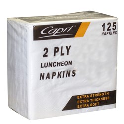 Napkins 2 Ply Quarter Fold White Luncheon