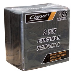 Napkins 2 Ply Gt Fold Black Luncheon
