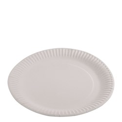 Paper Plate Uncoated White 9 Inch