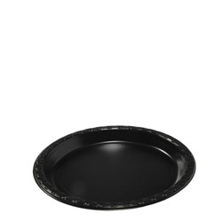 Plate Plastic Round Black 9 Inch