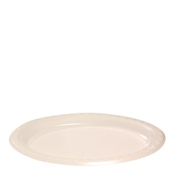 Plate Plastic Oval White 8.5X11 Inch