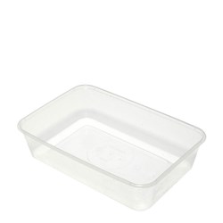 Container Rectangular PP Microwavable Takeaway Clear 650ml