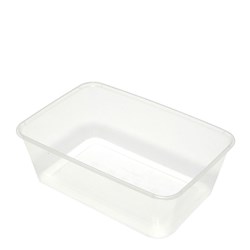 Container Rectangular PP Microwavable Takeaway Clear 750ml