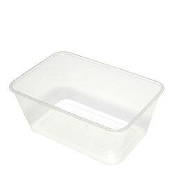 Container Rectangular PP Microwavable Takeaway Clear 950ml