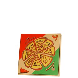 Pizza Box Brown Gourmet Print 10 Inch