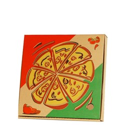 Pizza Box Brown Pizza Multi Colour 13 Inch