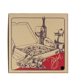 Pizza Box Brown Gourmet Print 15 Inch