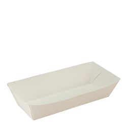 Food Tray Hot Dog Uncoated White 190X70X50mm