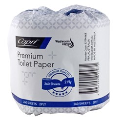 Toilet Tissue Roll Individually Wrapped 2 Ply White 