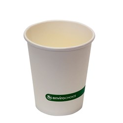 Takeaway Coffee Cup Biodegradable & Compostable Single Wall PLAnet White 8 oz 
