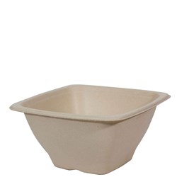 Bowl Square Natural Fibre Natural 42 oz 180X180X90mm