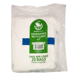 Bin Liners Oxo Biodegradable Clear 240 Litres