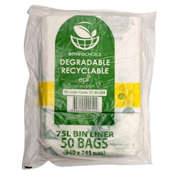 Bin Liners Oxo Biodegradable Clear 75 Litres