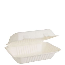 Clamshell Snack Box Natural Fibre Snack White