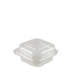 Hinged Lid Container Fresh View Burger Recycled PET Clear Small
