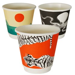 Takeaway Coffee Cup Biodegradable & Compostable Double Wall Gallery Series Multi Colour 8 oz Super