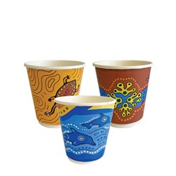 Paper Coffee Cup Compostable Aqueous Lined Double Wall Keip Series 8 oz 