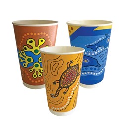 Paper Coffee Cup Compostable Aqueous Lined Double Wall Keip Series 16 oz 