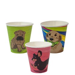 Paper Coffee Cup Core Aqueous Lined Single Wall Dog Series Plastic Free Packing 8 Oz Super