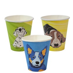 Paper Coffee Cup Core Aqueous Lined Single Wall Dog Series Plastic Free Packing 12 Oz