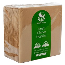 Napkins Quilted Quarter Fold Kraft Dinner