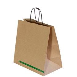 Paper Carry Bag Twist Handle Kraft Food Delivery 300Hx305W+175G mm